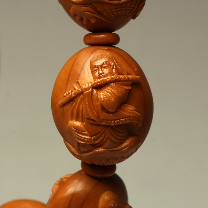 苏州核雕名家范婷《浮雕八仙》手串