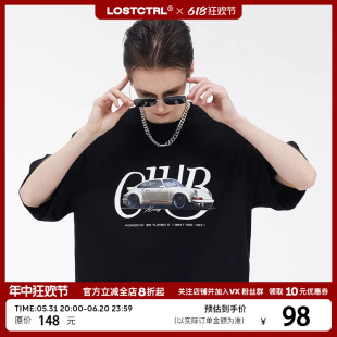 LOSTCTRL「超跑俱乐部」911 TURBO S国潮美式街头T恤男短袖宽松潮