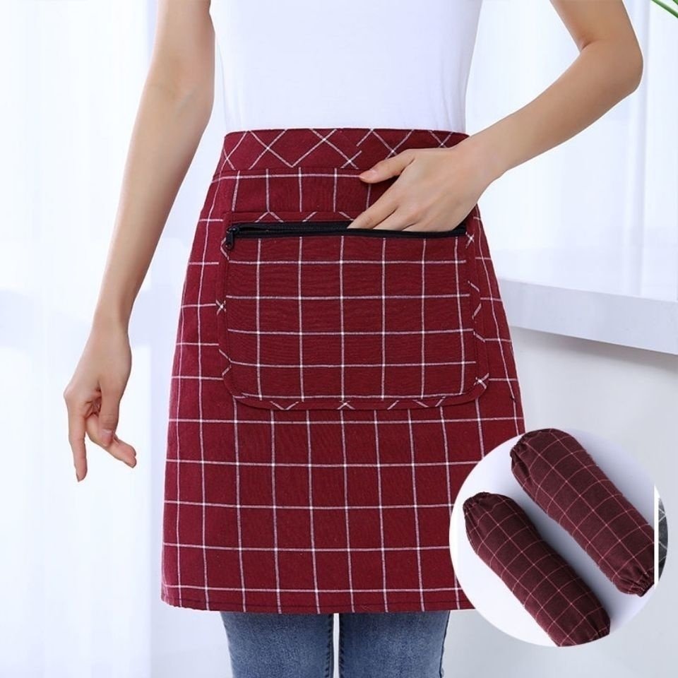 夏天漂亮的围裙家用厨房夏季全棉半身围腰女2021新款超薄款透气