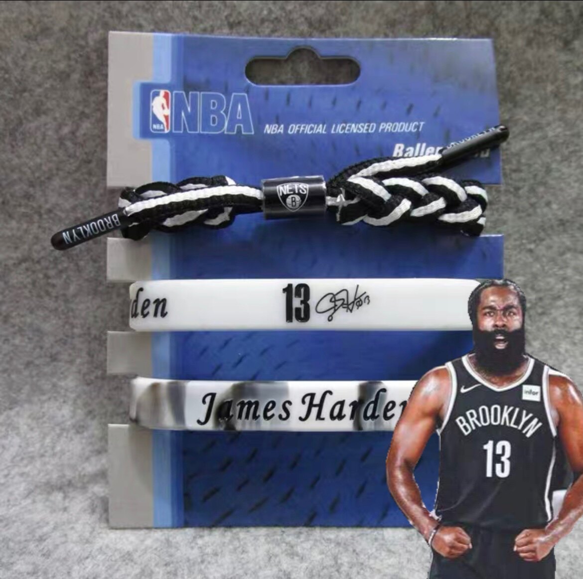 哈登手环篮网nba篮球星13号签名运动硅胶腕带学生情侣男女杜兰特 - 券