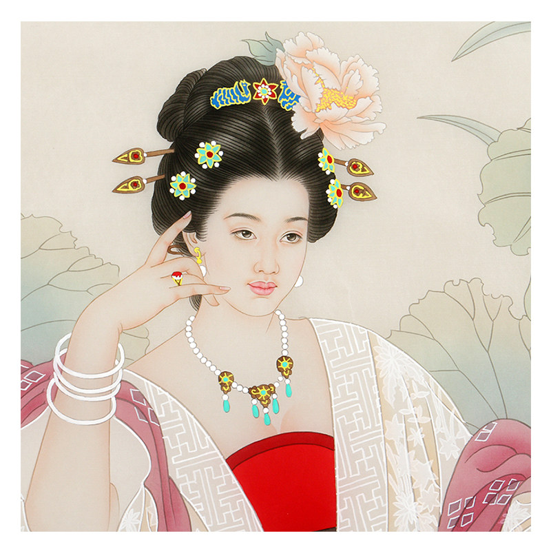 代伟华 《仕女图》绢本 中国传统工笔画研究会理事