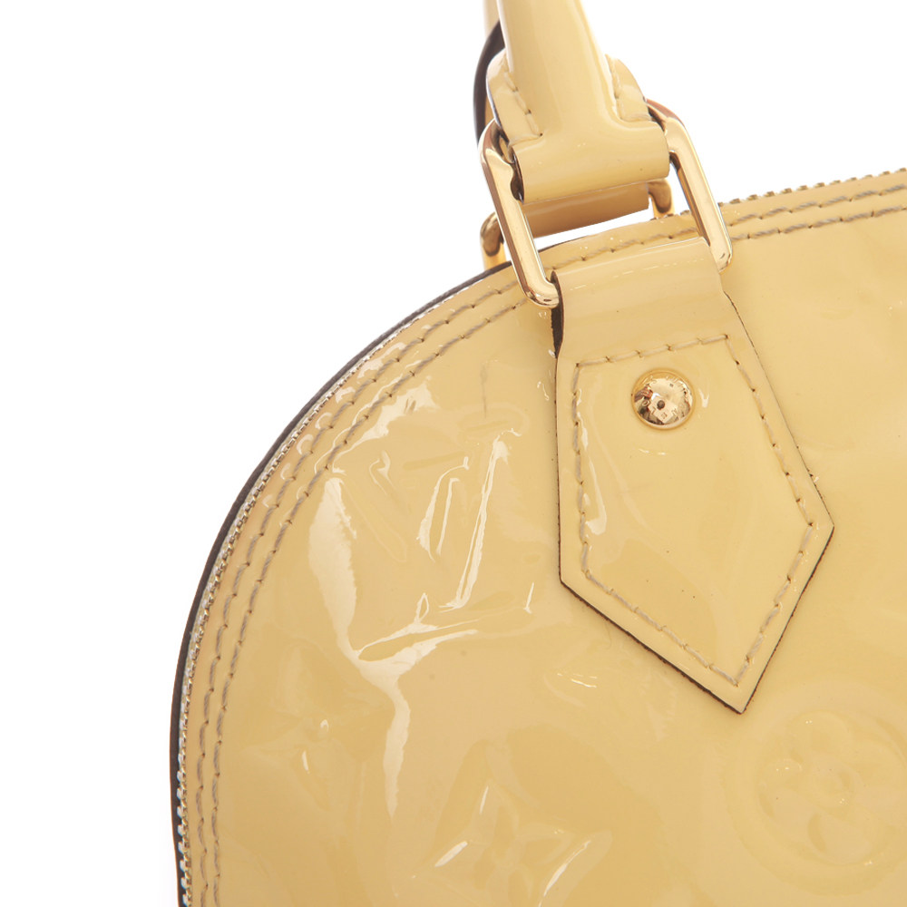 【中古】9新louis vuitton 香草黄漆皮alma bb 没有尘袋m90104