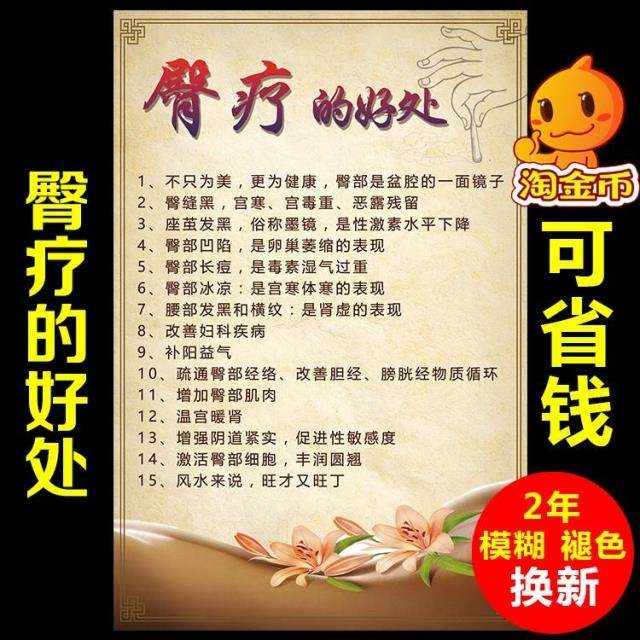 臀疗的好处中医挂图面部美容养生海报刮痧脊椎理疗经络穴位装饰画