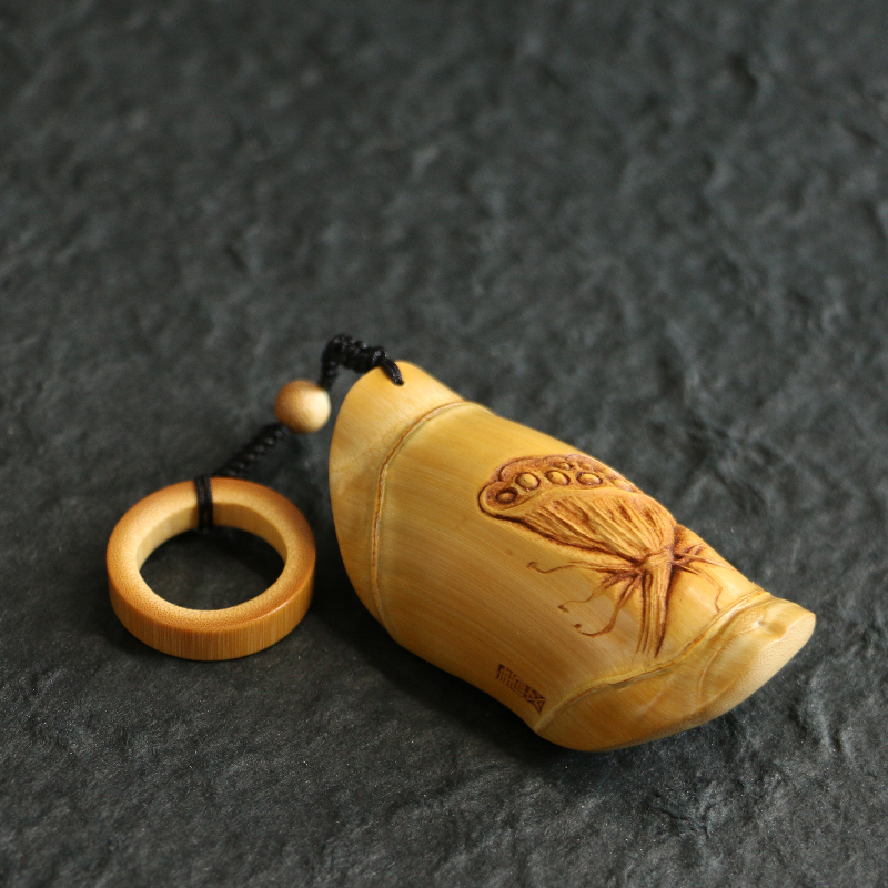 东阳名家邱书文精工浅浮雕阴刻龟甲竹把件把玩竹器竹雕工艺品文玩