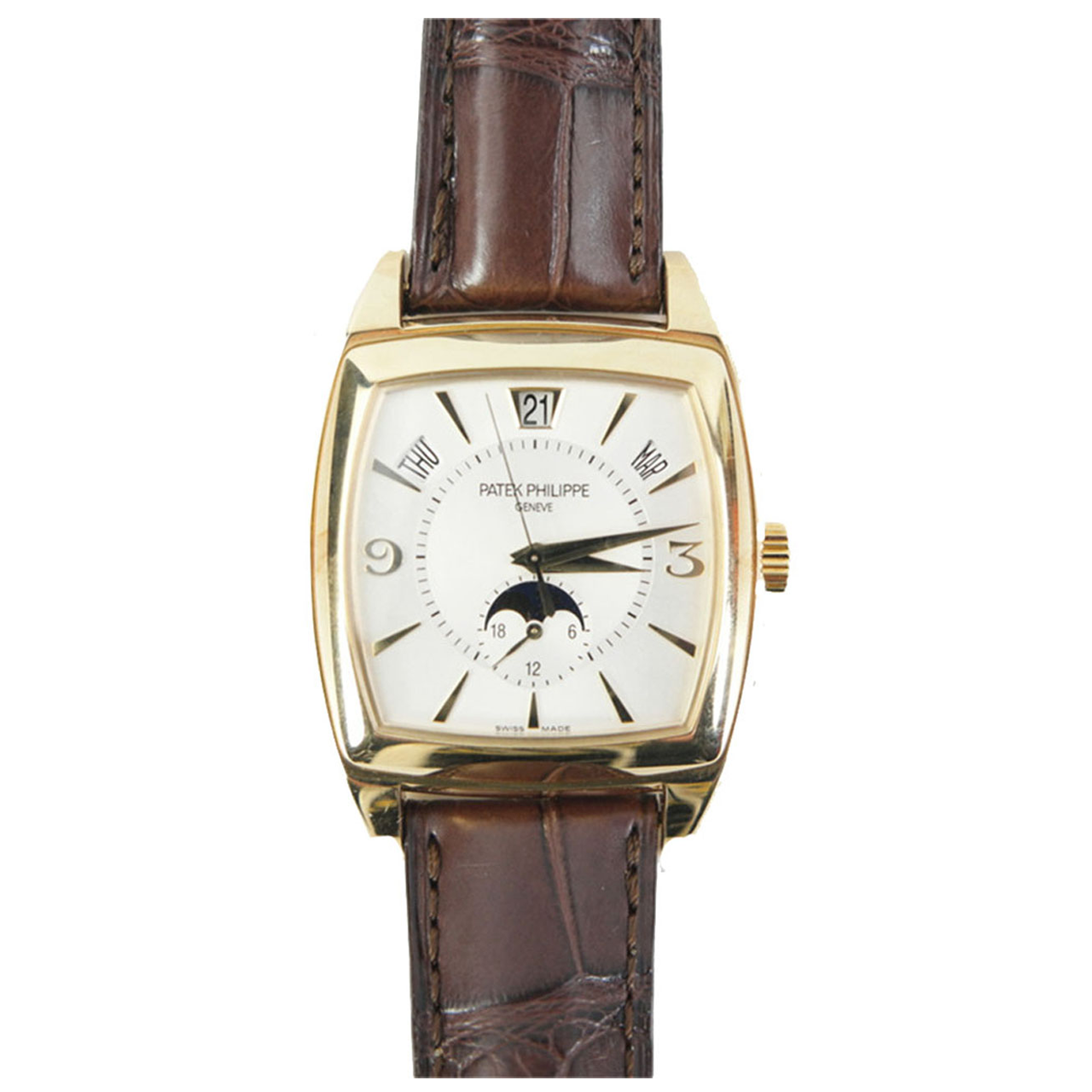 [9.5新]百达翡丽 复杂功能计时系列750黄金年历月相自动机械表