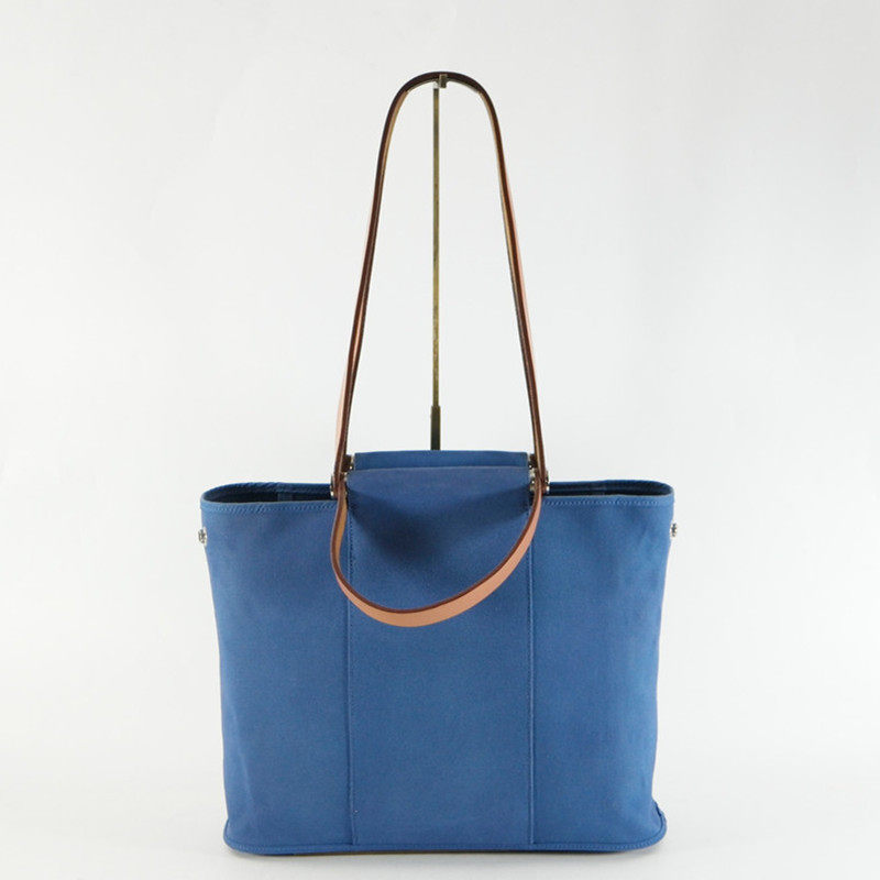 【9新】hermes cabag蓝色帆布两用包 o刻 b1601210008