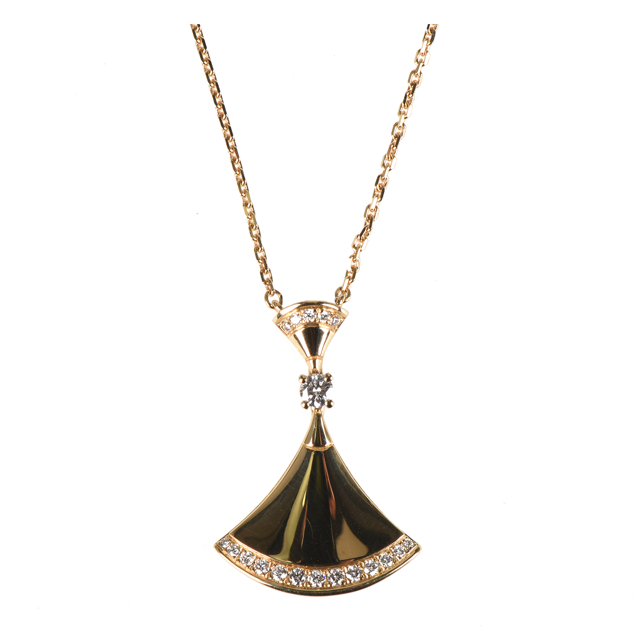 [未使用]宝格丽bvlgari女士750黄金镶钻吊坠项链diva系列20001101