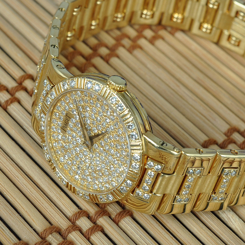 【中古】piaget/伯爵 18k黄金镶钻女士石英手表