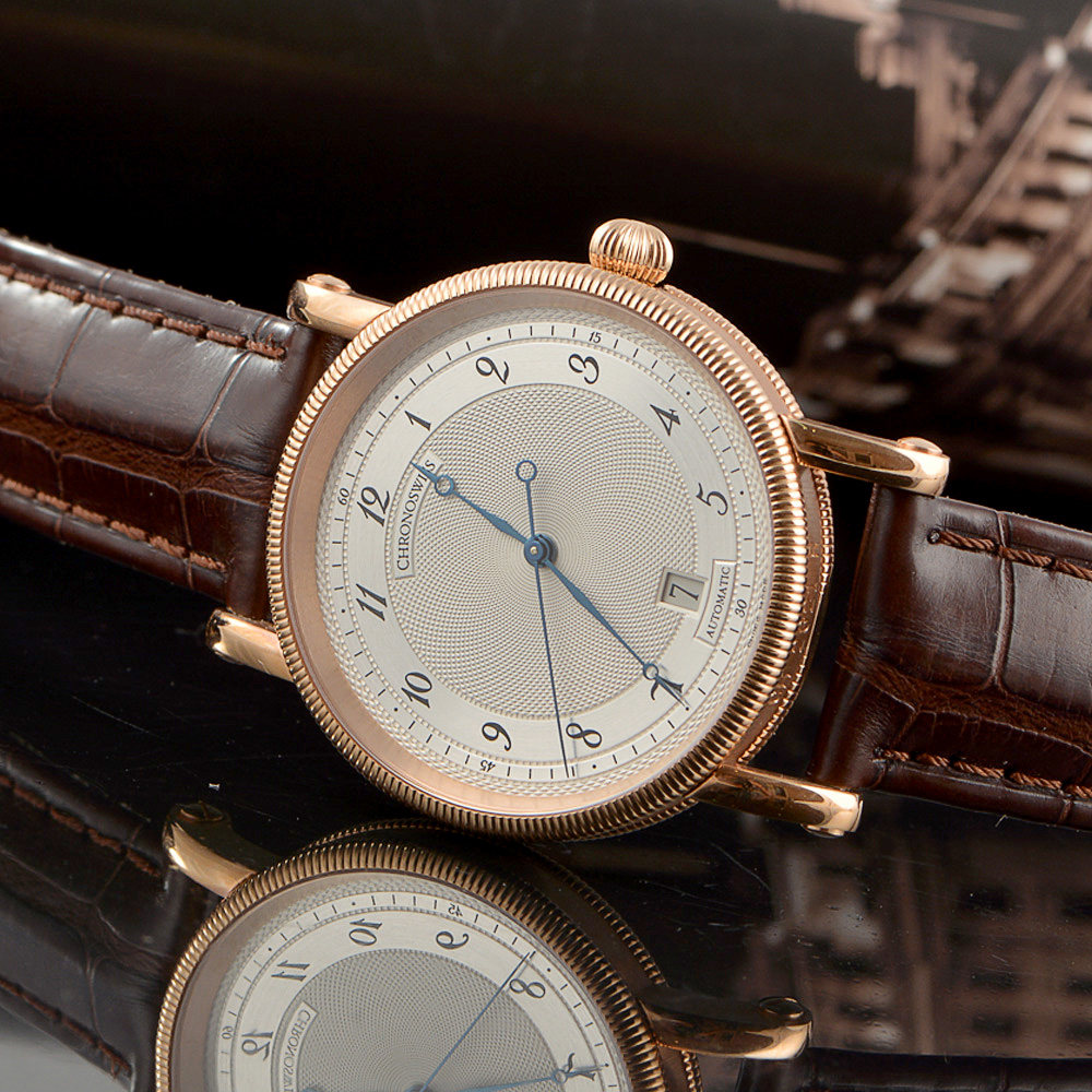 【中古】未使用chronoswiss/瑞宝 18k玫瑰金 自动机械男表