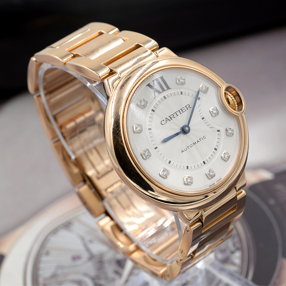 【中古】 cartier/卡地亚 蓝气球系列18k玫瑰金镶钻自动机械表
