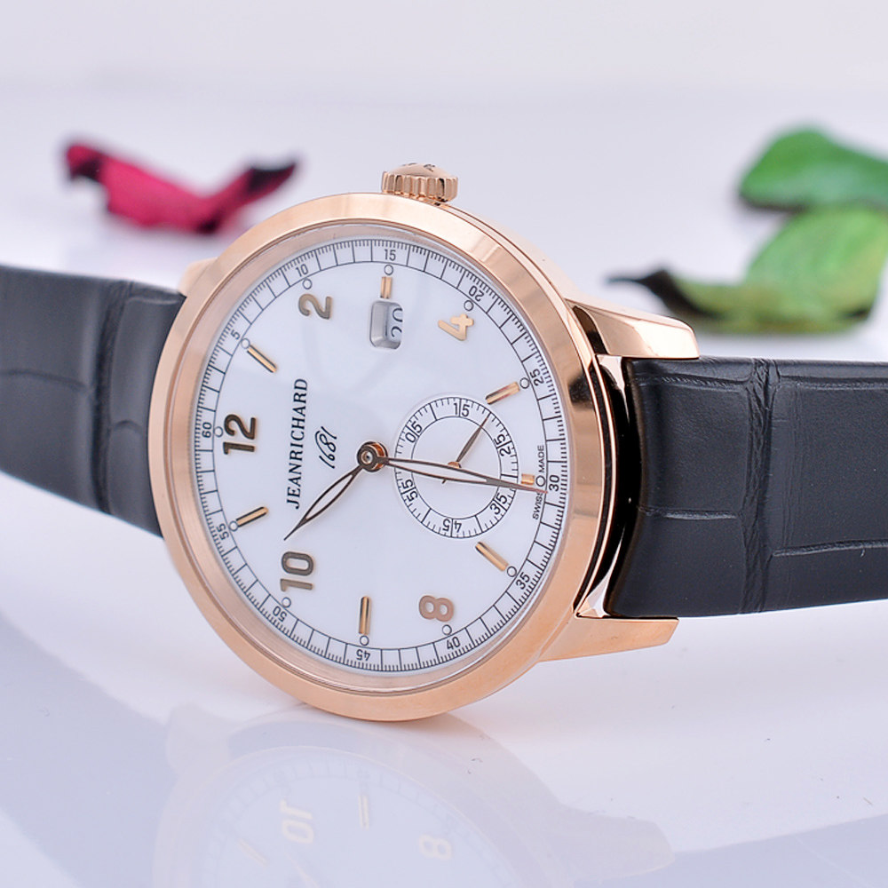 【中古】jeanrichard 尚维沙 18k玫瑰金 自动机械男表