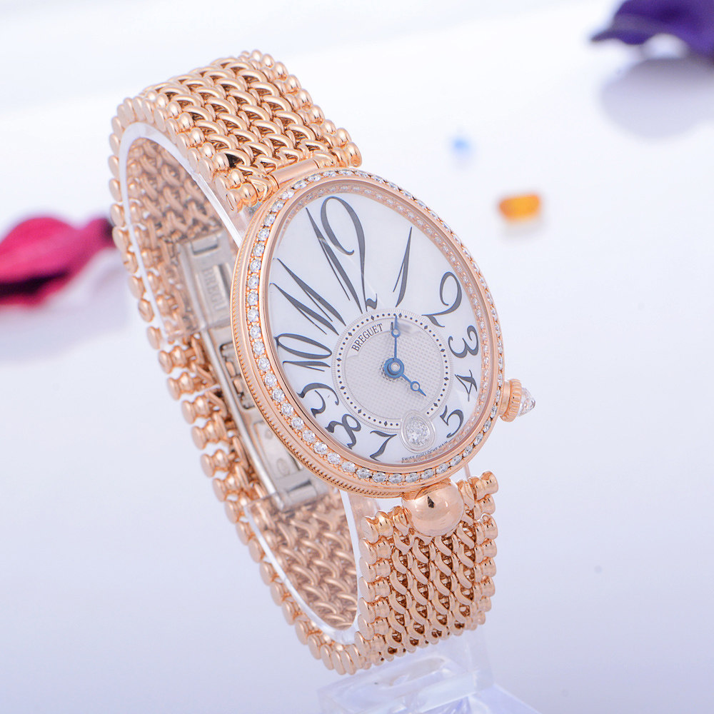 【中古】breguet/宝玑 18k玫瑰金镶钻石自动机械女表