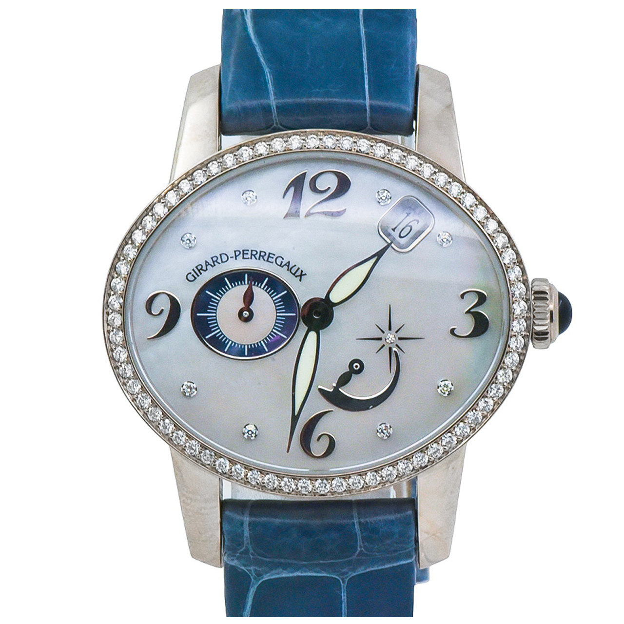 [9.5新]芝柏自动机械女表白金镶钻猫眼系列