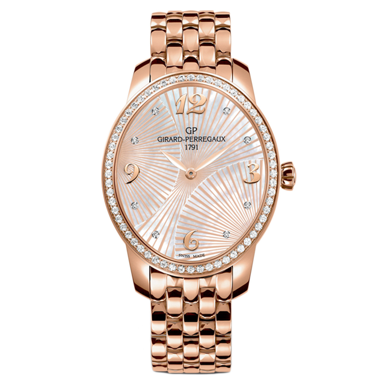 【即拍即得】[9.8新]芝柏自动机械女表玫瑰金镶钻