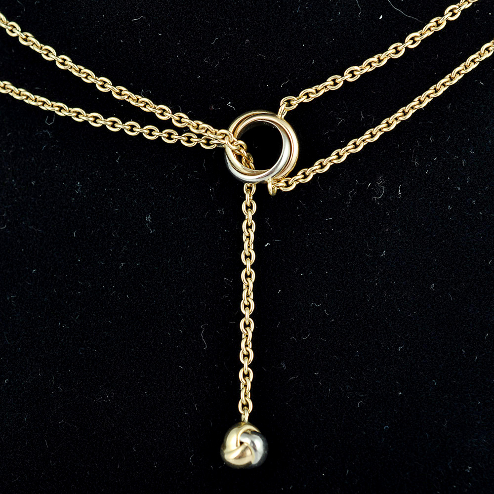 【中古】cartier/卡地亚 750黄金 三色金坠子 项链