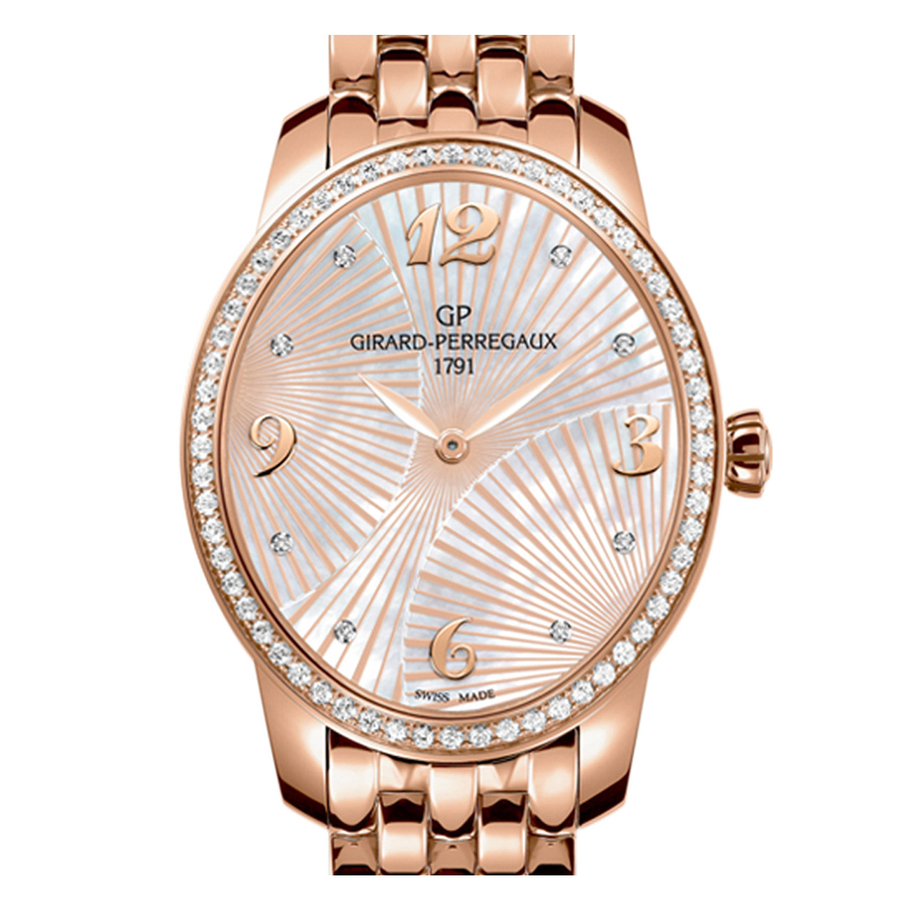 【即拍即得】[9.8新]芝柏自动机械女表玫瑰金镶钻