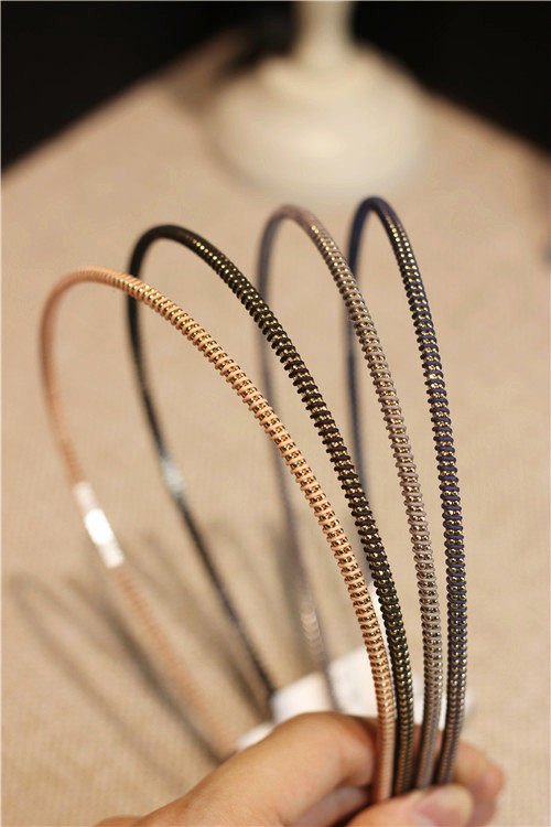 韩国东大门简约百搭复古优雅气质彩绳缠绕金属细发箍头箍发卡发饰