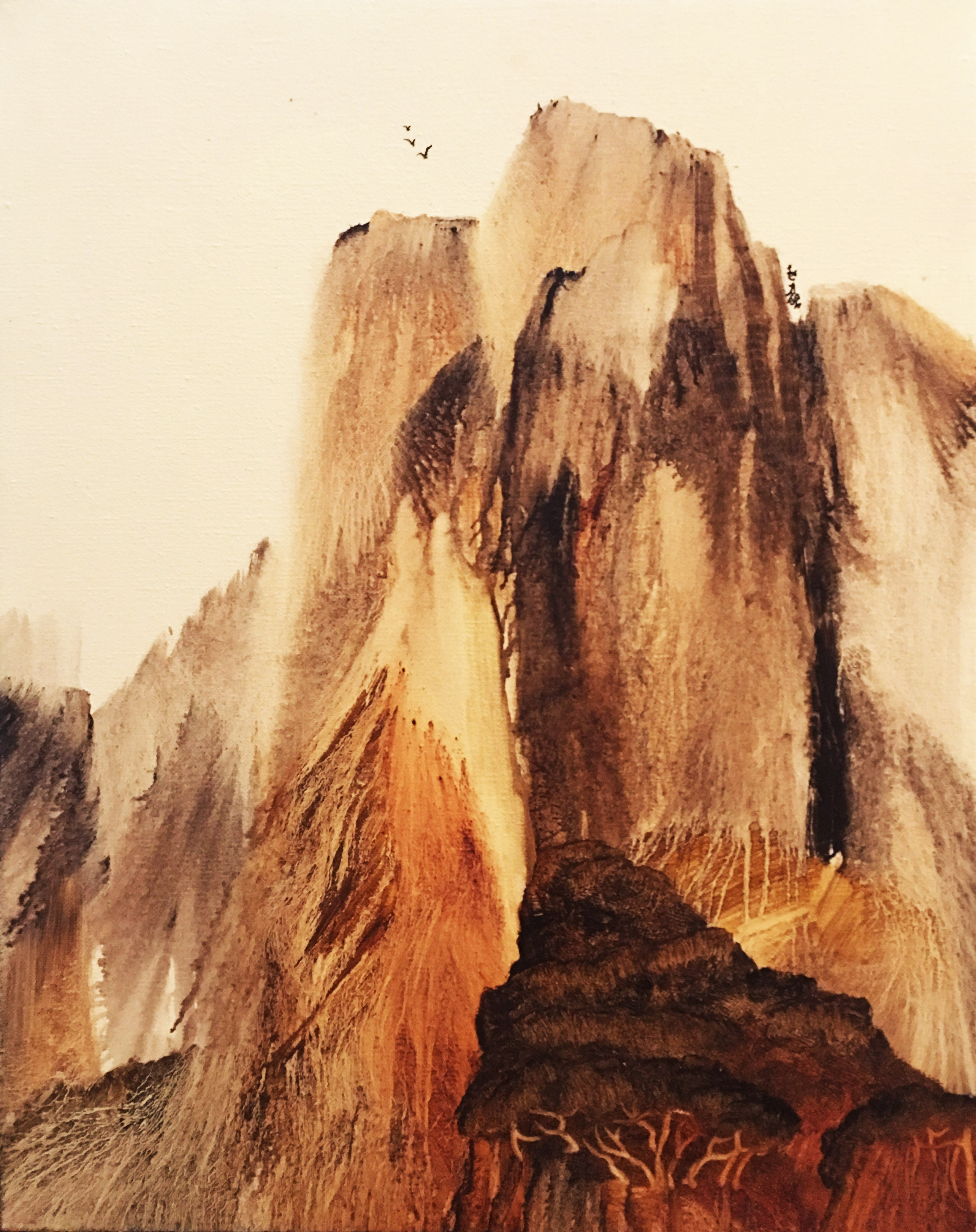 赵一鑫油画作品《山系列》天津美院