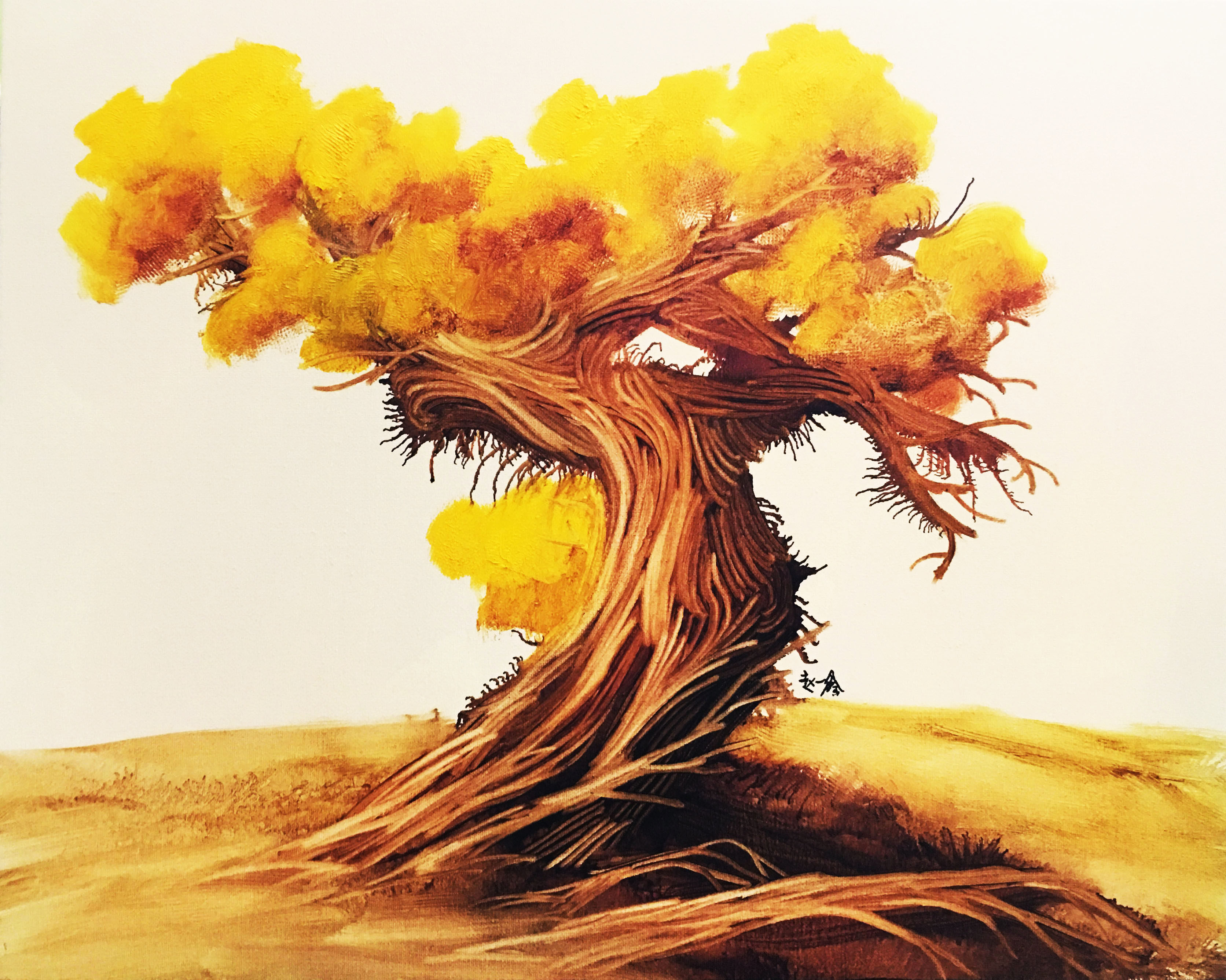 赵一鑫油画作品《胡杨系列》天津美院