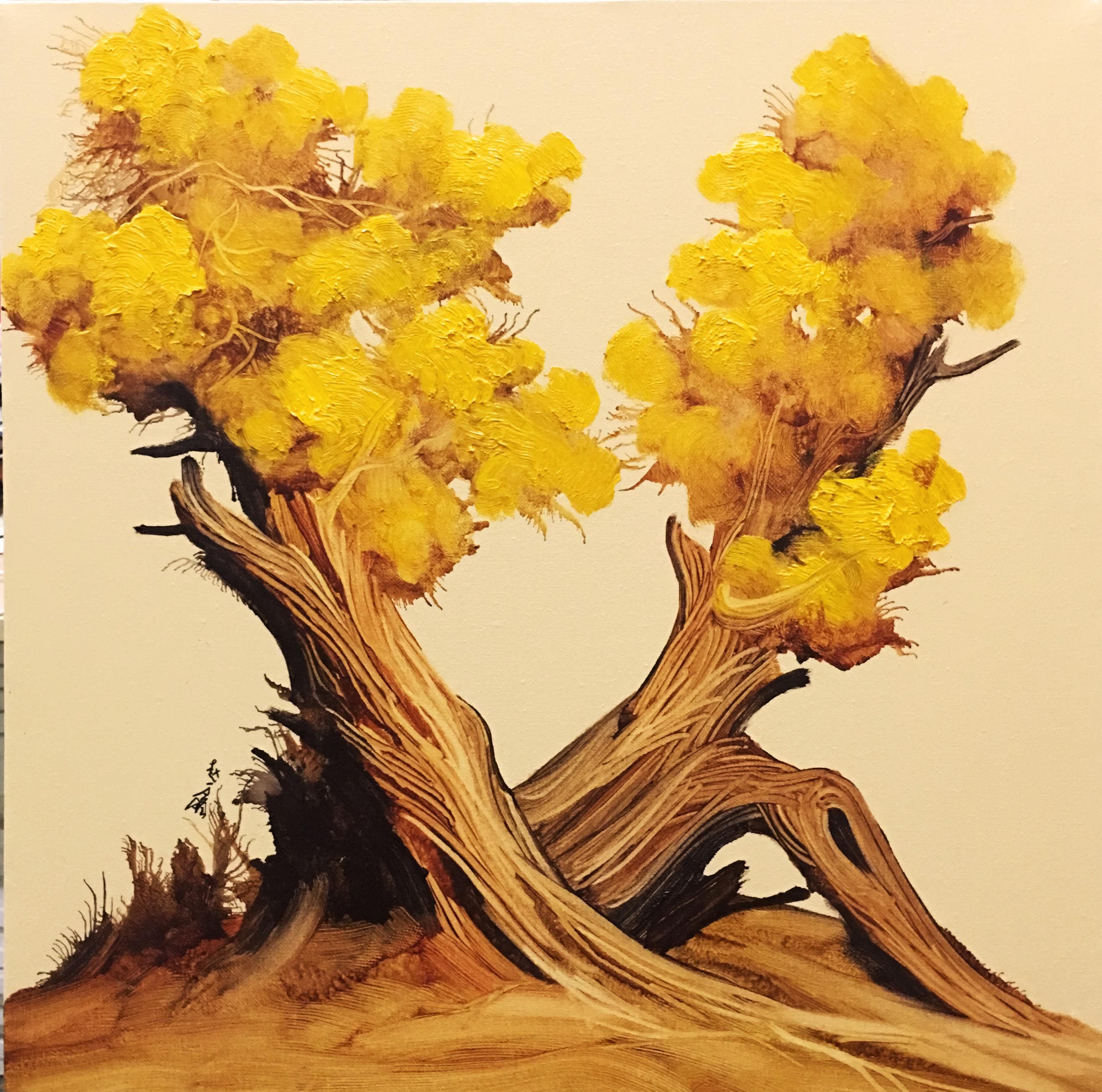 赵一鑫油画作品《胡杨系列》天津美院
