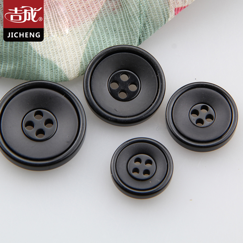 黑色百搭纽扣圆形高档毛呢大衣风衣呢子西服衣服西装男扣子大号女