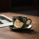 织部绿琉璃陶瓷咖啡杯套装同合日本进口高档下午茶茶杯子套装