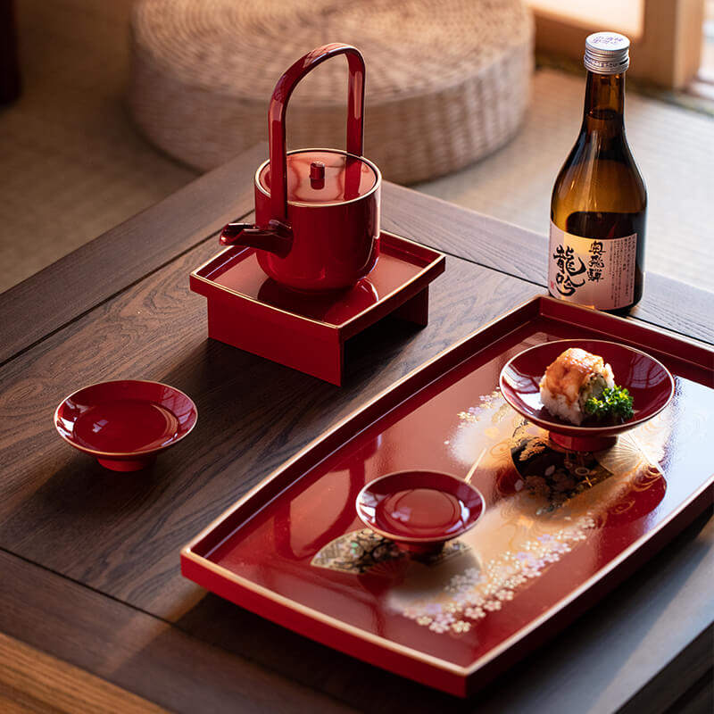 同合日本进口前重漆器匠师手作金箔京雅食盒日式屠苏酒器套装