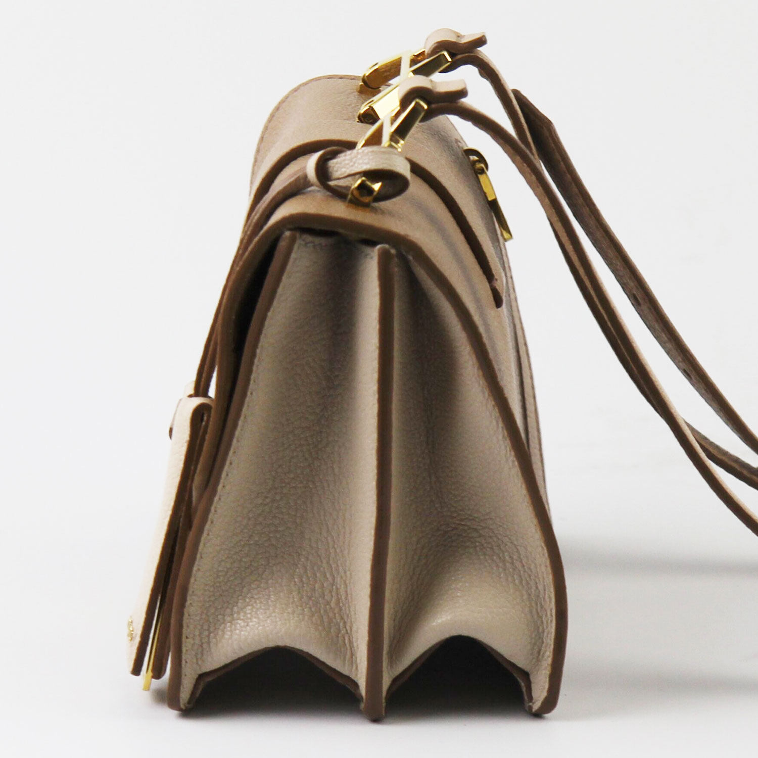 [9.5成新]缪缪miumiu裸色拼接小号风琴单肩挎包