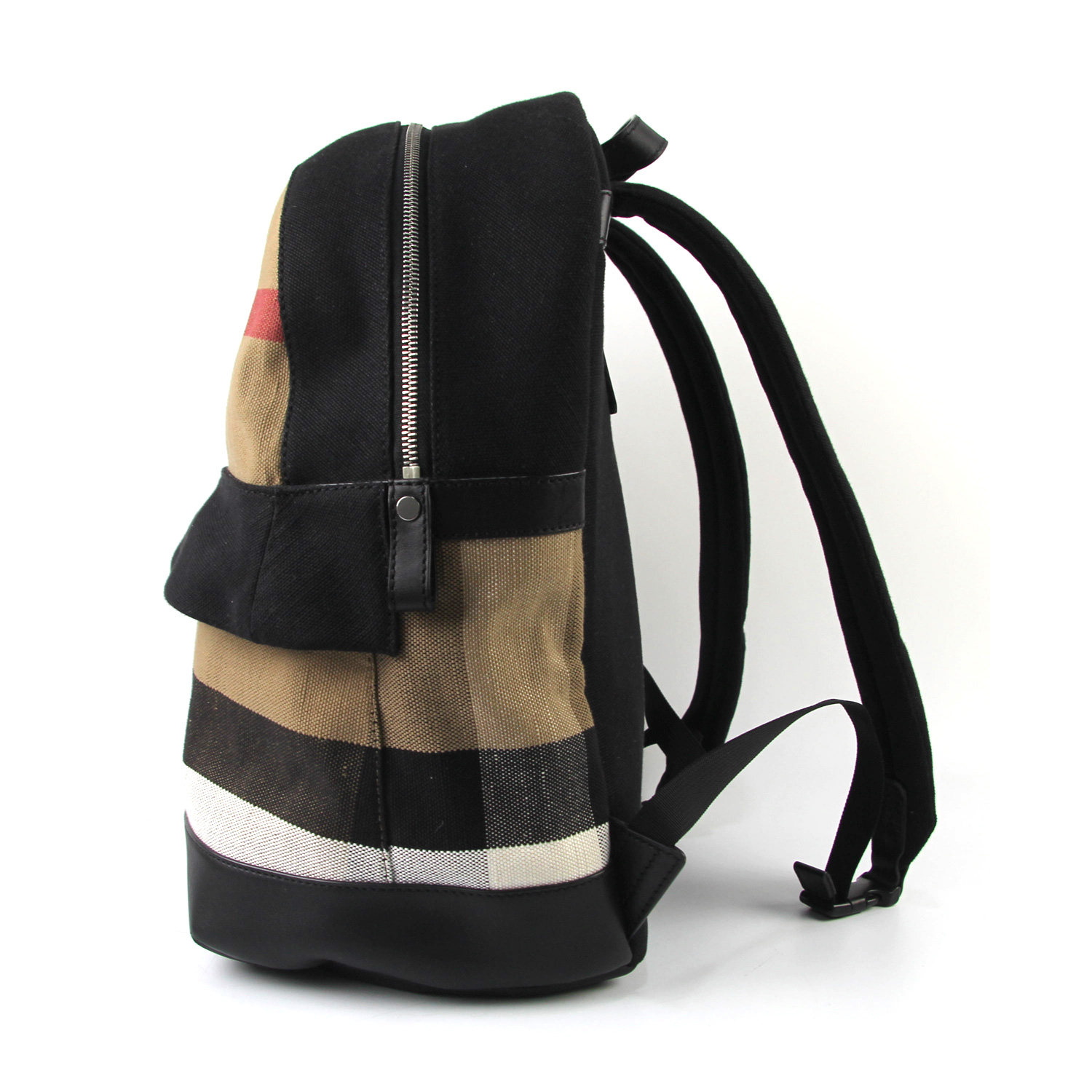 [9.8新]博柏利burberry棕色格子帆布配皮双肩包