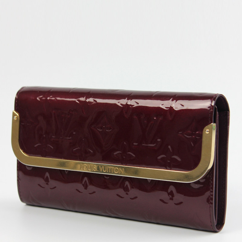 【9.5成新】lv路易威登酒红色漆皮女士长款钱包