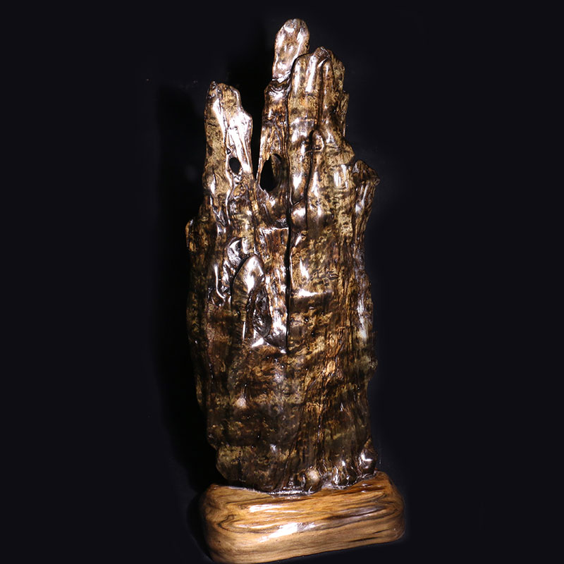 81cm 金丝楠乌木暴雨滴纹自然山行摆件 四川小叶桢楠 【锦鸿斋】