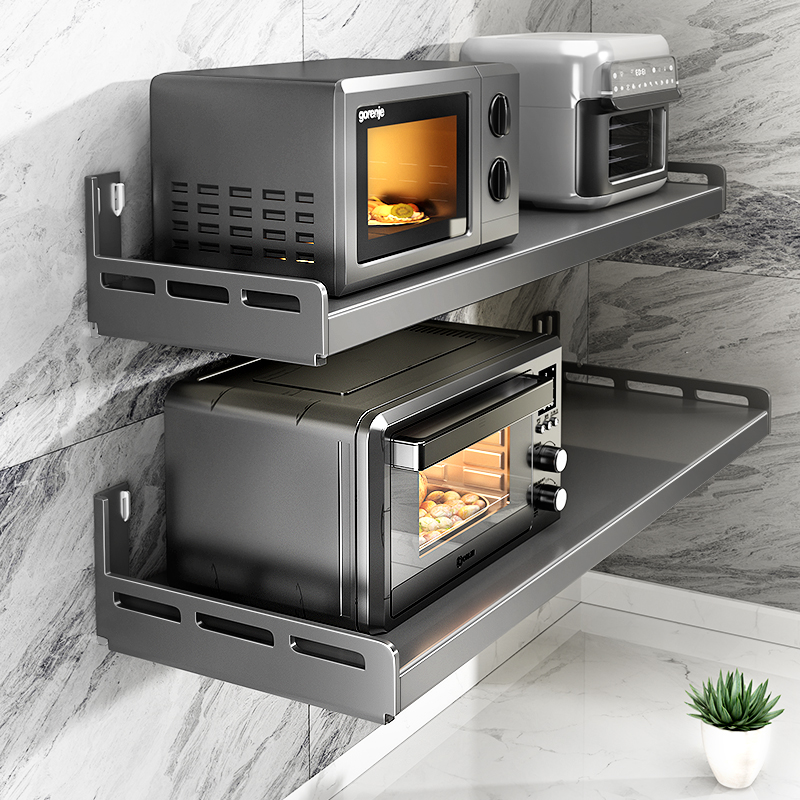 厨房不锈钢微波炉置物架烤箱电器多功