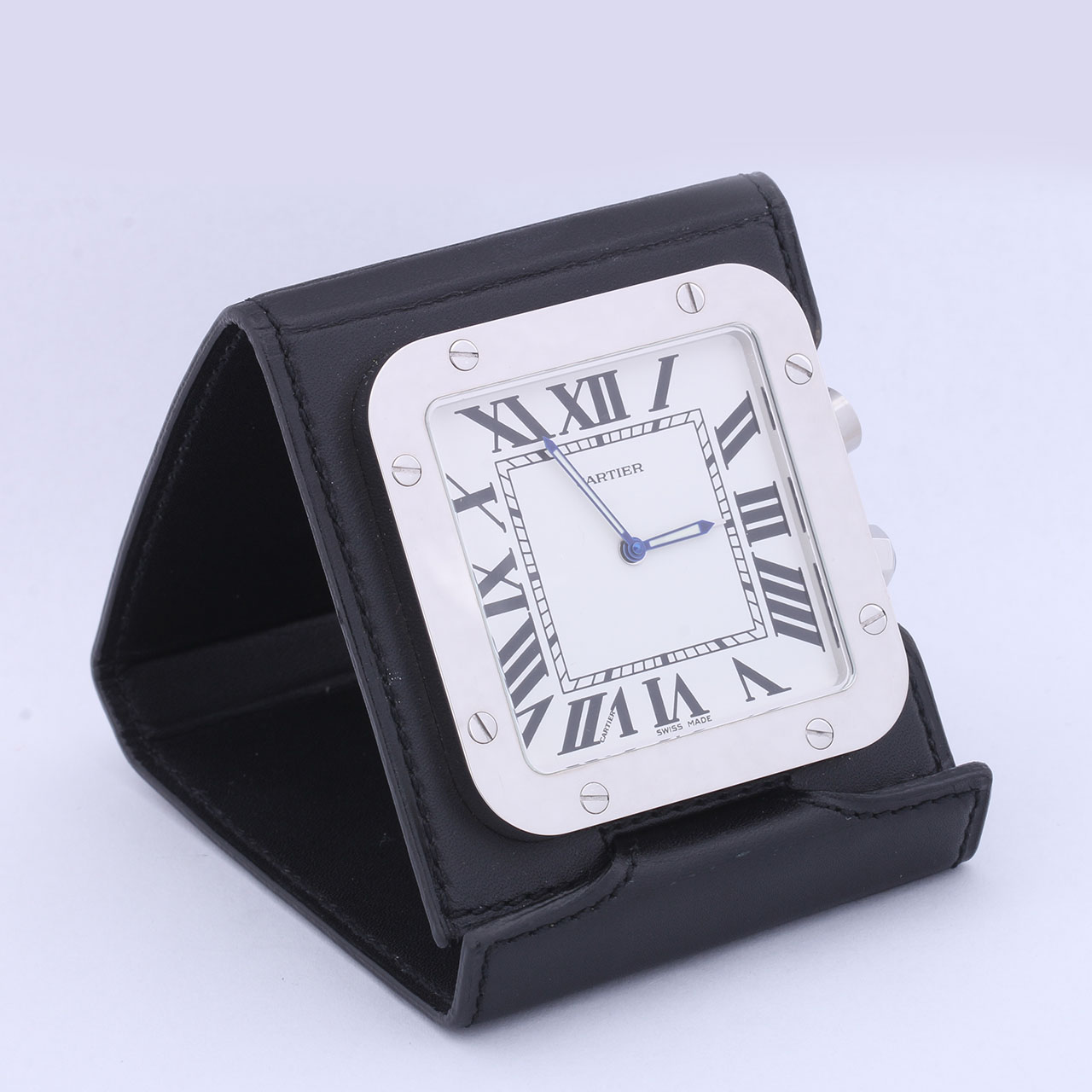 [9.5新]卡地亚cartier精钢石英闹钟#r11163
