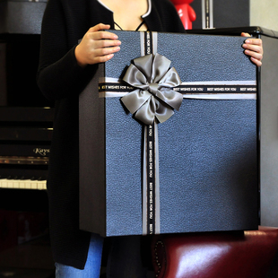 特大号礼品盒超大尺寸长正方形商务圣诞节生日红黑色衣服礼物包装