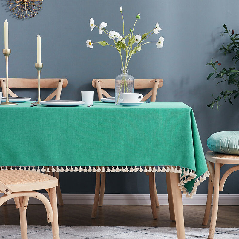 守一台布餐桌布长方形北欧现代纯色会议桌布棉麻茶几垫布电视机罩