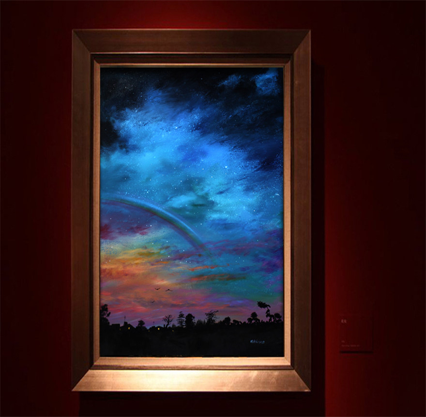 马洪秀《星空》油画原作|原创孤品|强烈推荐