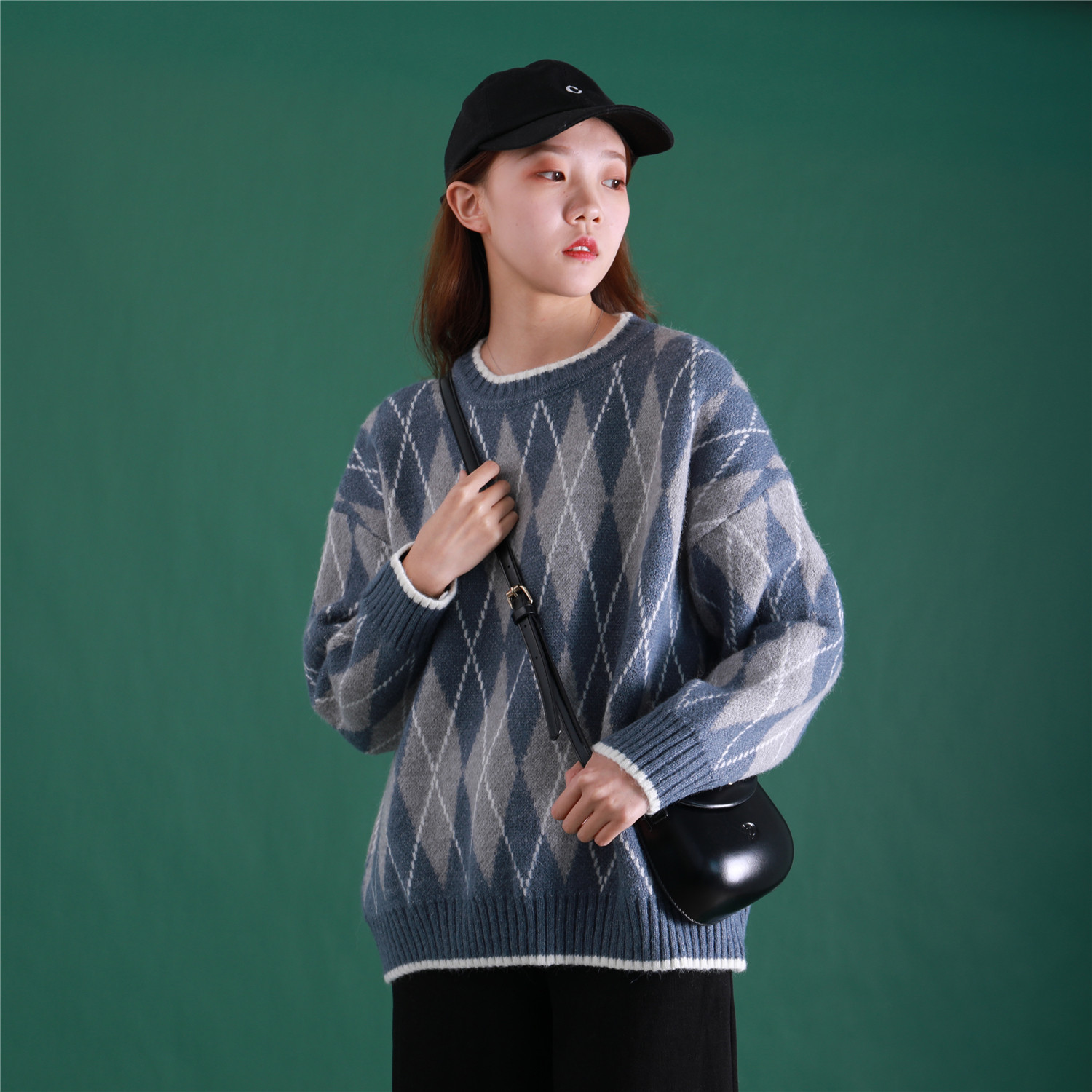 菱形格子毛衣线衫大额优惠券