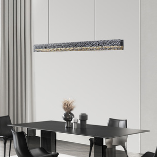 意式极简样板间设计师餐厅吊灯一字长条玻璃现代简约吧台餐桌灯具