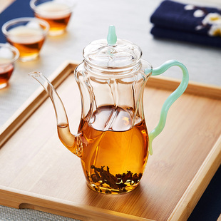 玻璃小茶壶耐高温带过滤绿茶泡茶器泡猴魁专用壶功夫茶具套装单壶