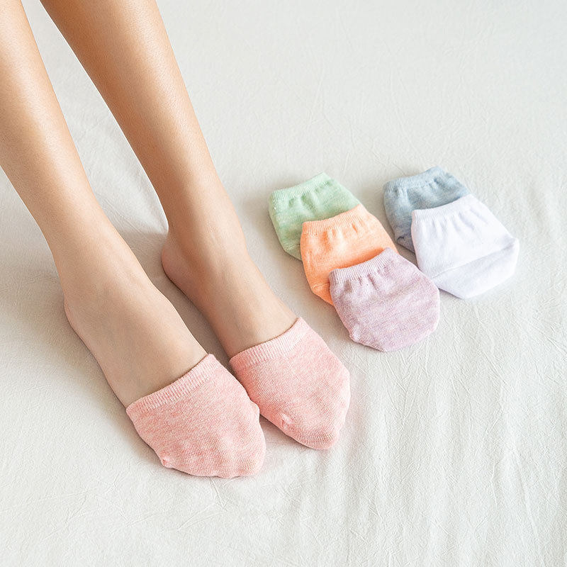 半掌袜子女士薄款半截袜隐形纯棉吸汗包头拖鞋袜漏跟防滑前脚掌袜