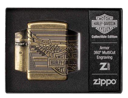 正品美国zippo打火机男礼品2019年度哈雷骑士盔甲29898同龄机收藏