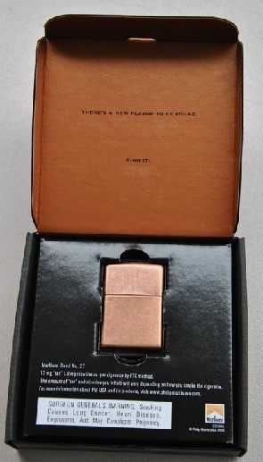 美国正版zippo芝宝打火机进口03年内部职工万宝路zippo