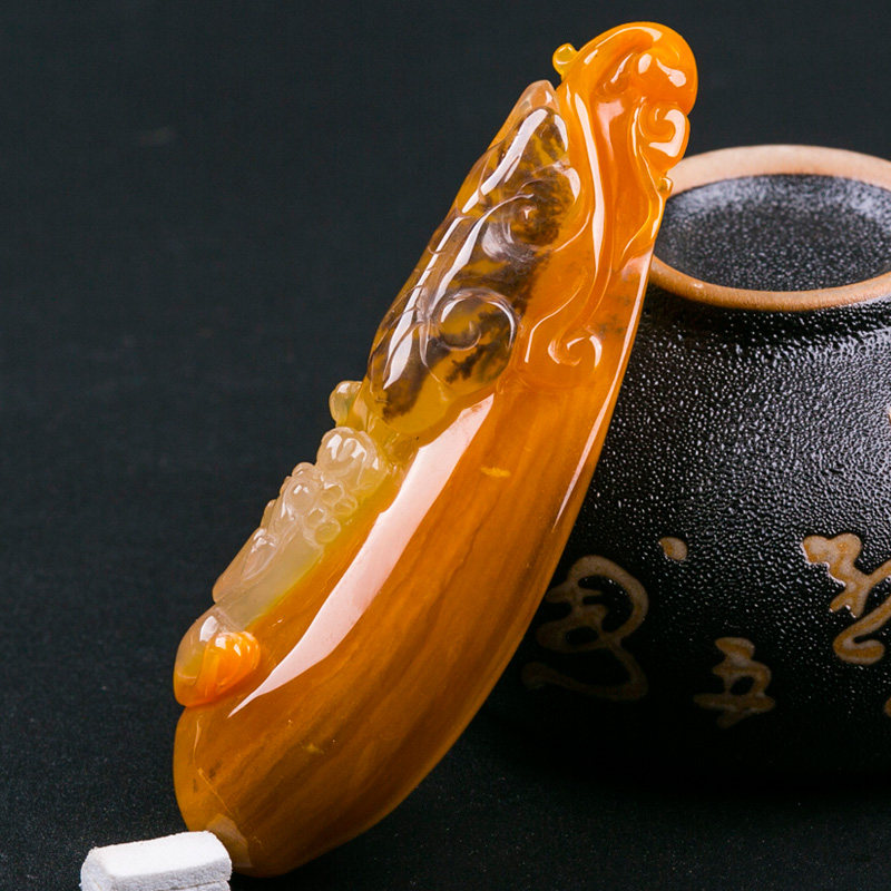 纯天然a货黄龙玉 山料【螭吻】挂件送挂绳29g