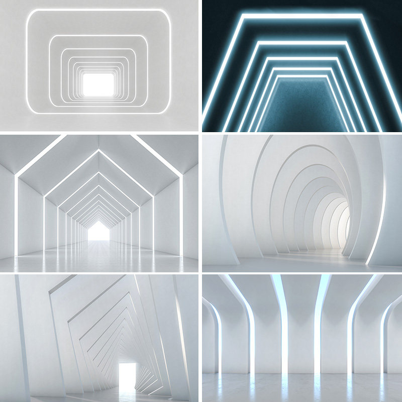 直播间背景布背景墙定制大尺寸几何造型空间延伸直播间背景布3d立