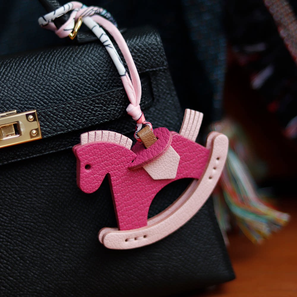 【自革】手工创意摇摇木马包挂 挂饰 小马挂件 包包可爱配饰 真皮