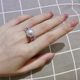 珍妮芙珠宝 正圆11-12mm白色淡水珍珠戒指 925银大气时尚指环礼物