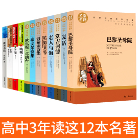 高中必读书籍全套12册堂吉诃德复活巴黎圣母院普希金诗集子夜女神老人与海呐喊泰戈尔诗选哈姆莱特欧也妮葛朗台高一二三年级课外书