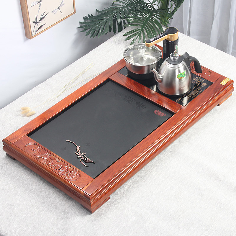 湛卢 功夫茶具套装简约家用全自动整套茶台客厅现代喝茶实木茶盘