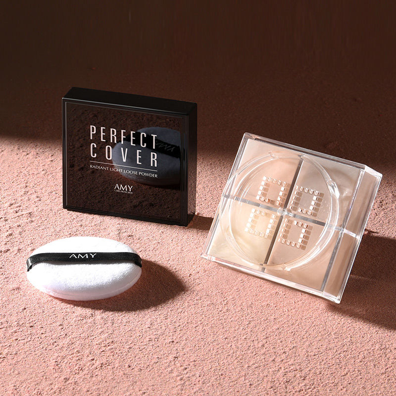 amy/安美幻彩轻盈四色散粉定妆粉四宫格持久控油不脱妆防汗水正品