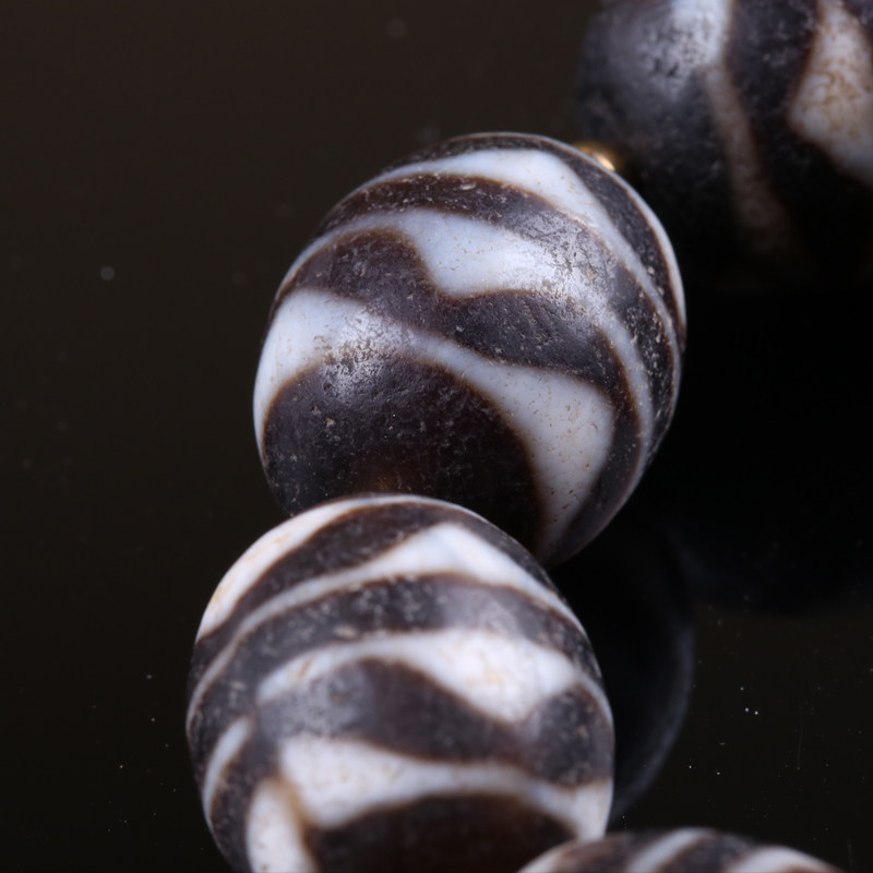 珍品黑白玛瑙珠手串 新年转运 佛法加持